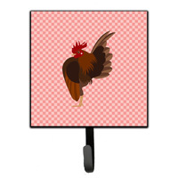 "Caroline's Treasures Malaysian Serama Chicken Pink Check Wall Hook, Small, Multicolor"