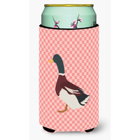 "Caroline's Treasures Rouen Duck Pink Check Decorative Can Hugger, Tall Boy, Multicolor"