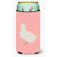 "Caroline's Treasures Crested Duck Pink Check Decorative Can Hugger, Tall Boy, Multicolor"