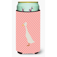 "Caroline's Treasures Bali Duck Pink Check Decorative Can Hugger, Tall Boy, Multicolor"