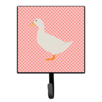 "Caroline's Treasures American Pekin Duck Pink Check Wall Hook, Small, Multicolor"
