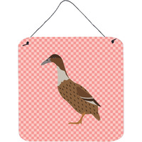 "Caroline's Treasures Pink Dutch Hook Bill Duck Check Metal Print, 6hx6w"