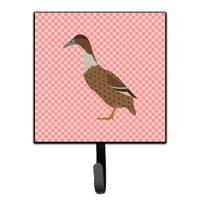 "Caroline's Treasures Dutch Bill Duck Pink Check Wall Hook, Small, Multicolor"