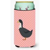 "Caroline's Treasures Blue Swedish Duck Pink Check Decorative Can Hugger, Tall Boy, Multicolor"
