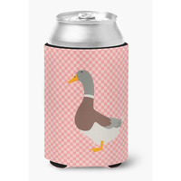 "Caroline's Treasures Saxony Sachsenente Duck Pink Check Decorative Can Hugger, Multicolor"