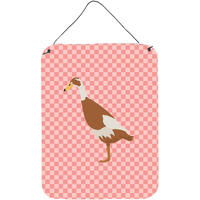 "Caroline's Treasures Indian Runner Duck Pink Check Metal Print, 16hx12w, Multicolor"