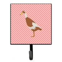 "Caroline's Treasures Indian Runner Duck Pink Check Wall Hook, Small, Multicolor"
