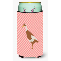 "Caroline's Treasures Indian Runner Duck Pink Check Decorative Can Hugger, Tall Boy, Multicolor"