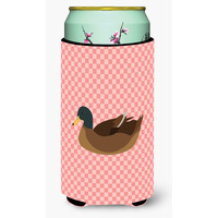 "Caroline's Treasures Khaki Campbell Duck Pink Check Decorative Can Hugger, Tall Boy, Multicolor"