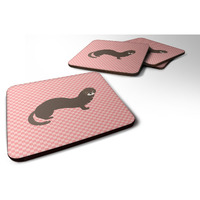 "Caroline's Treasures Russian or European Mink Pink Check Decorative coasters, 3.5, Multicolor"