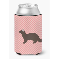 "Caroline's Treasures Sable Marten Pink Check Decorative Can Hugger, Multicolor"