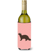 "Caroline's Treasures Sable Marten Pink Check Decorative Bottle Hugger, 750 ml, Multicolor"