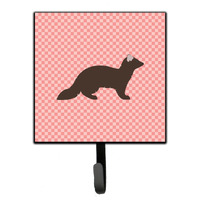 "Caroline's Treasures Sable Marten Pink Check Wall Hook, Small, Multicolor"