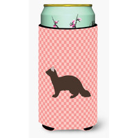 "Caroline's Treasures Sable Marten Pink Check Decorative Can Hugger, Tall Boy, Multicolor"