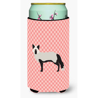 "Caroline's Treasures Silver Fox Pink Check Decorative Can Hugger, Tall Boy, Multicolor"