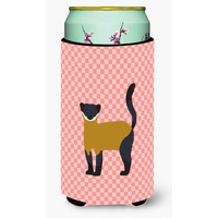 "Caroline's Treasures Yellow-Throated Marten Pink Check Decorative Can Hugger, Tall Boy, Multicolor"