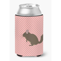 "Caroline's Treasures Chinchilla Pink Check Decorative Can Hugger, Multicolor"
