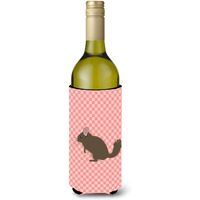 "Caroline's Treasures Chinchilla Pink Check Decorative Bottle Hugger, 750 ml, Multicolor"