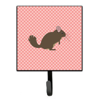"Caroline's Treasures Chinchilla Pink Check Wall Hook, Small, Multicolor"