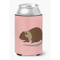 "Caroline's Treasures Coypu Nutria River Rat Pink Check Decorative Can Hugger, Multicolor"