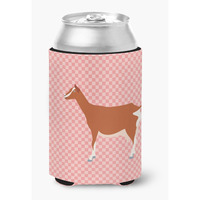 "Caroline's Treasures Toggenburger Goat Pink Check Decorative Can Hugger, Multicolor"
