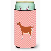 "Caroline's Treasures Toggenburger Goat Pink Check Decorative Can Hugger, Tall Boy, Multicolor"