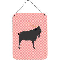 "Caroline's Treasures Verata Goat Pink Check Metal Print, 16hx12w, Multicolor"