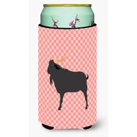 "Caroline's Treasures Verata Goat Pink Check Decorative Can Hugger, Tall Boy, Multicolor"