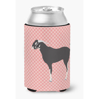 "Caroline's Treasures Black Bengal Goat Pink Check Decorative Can Hugger, Multicolor"