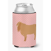 "Caroline's Treasures American Lamancha Goat Pink Check Decorative Can Hugger, Multicolor"