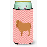 "Caroline's Treasures American Lamancha Goat Pink Check Decorative Can Hugger, Tall Boy, Multicolor"