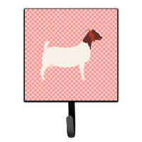"Caroline's Treasures Boer Goat Pink Check Wall Hook, Small, Multicolor"