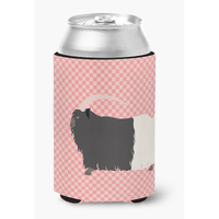 "Caroline's Treasures Welsh Black-Necked Goat Pink Check Decorative Can Hugger, Multicolor"