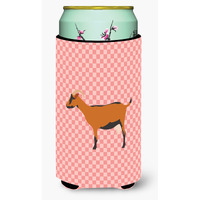 "Caroline's Treasures Oberhasli Goat Pink Check Decorative Can Hugger, Tall Boy, Multicolor"