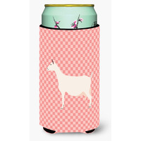 "Caroline's Treasures Saanen Goat Pink Check Decorative Can Hugger, Tall Boy, Multicolor"