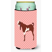 "Caroline's Treasures Jamnapari Goat Pink Check Decorative Can Hugger, Tall Boy, Multicolor"