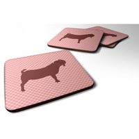 "Caroline's Treasures Kalahari Red Goat Pink Check Decorative coasters, 3.5, Multicolor"