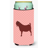 "Caroline's Treasures Kalahari Red Goat Pink Check Decorative Can Hugger, Tall Boy, Multicolor"