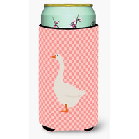 "Caroline's Treasures Embden Goose Pink Check Decorative Can Hugger, Tall Boy, Multicolor"
