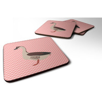 "Caroline's Treasures Chinese Goose Pink Check Decorative Coasters, 3.5"", Multicolor"