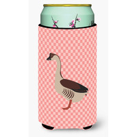 "Caroline's Treasures Chinese Goose Pink Check Decorative Can Hugger, Tall Boy, Multicolor"