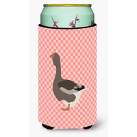 "Caroline's Treasures Toulouse Goose Pink Check Decorative Can Hugger, Tall Boy, Multicolor"