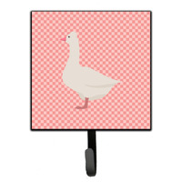 "Caroline's Treasures Roman Goose Pink Check Wall Hook, Small, Multicolor"