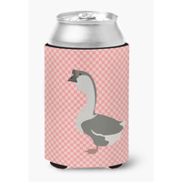"Caroline's Treasures African Goose Pink Check Decorative Can Hugger, Multicolor"
