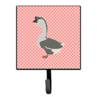"Caroline's Treasures African Goose Pink Check Wall Hook, Small, Multicolor"
