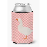 "Caroline's Treasures Shire Horse Pink Check Decorative Can Hugger, Multicolor"