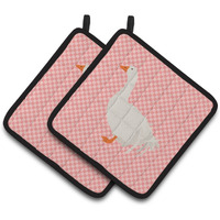 "Caroline's Treasures Sebastopol Goose Pink Check Decorated Pot Holder, 7.5"" x 7.5"""
