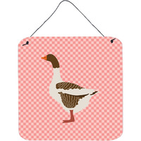 "Caroline's Treasures Pink Pomeranian Rogener Goose Check Metal Print, 6hx6w"