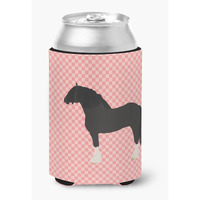"Caroline's Treasures Pomeranian Rogener Goose Pink Check Decorative Can Hugger, Multicolor"
