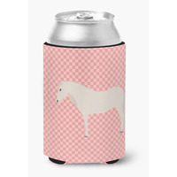 "Caroline's Treasures Paso Fino Horse Pink Check Decorative Can Hugger, Multicolor"